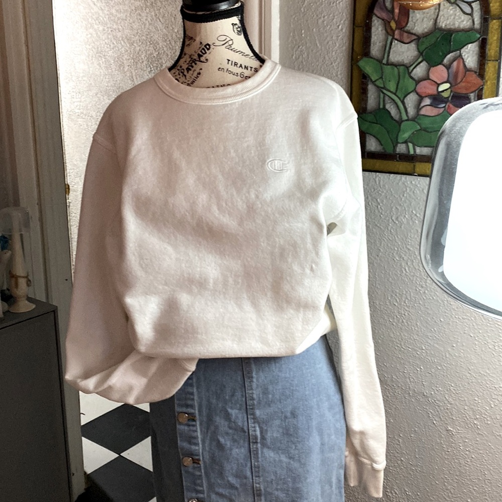 EUC champion crewneck sweatshirt in white size small